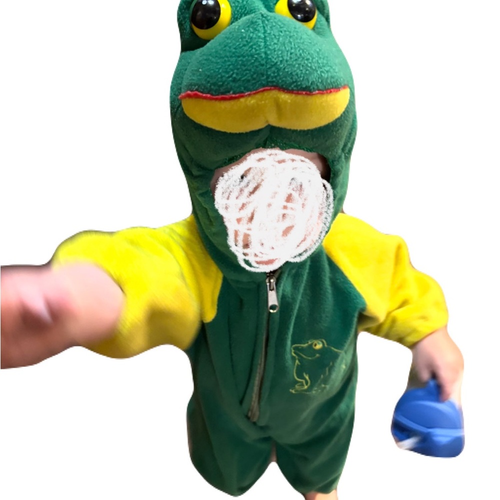 5/$25 Green & Yellow Frog Child Costume Onesie